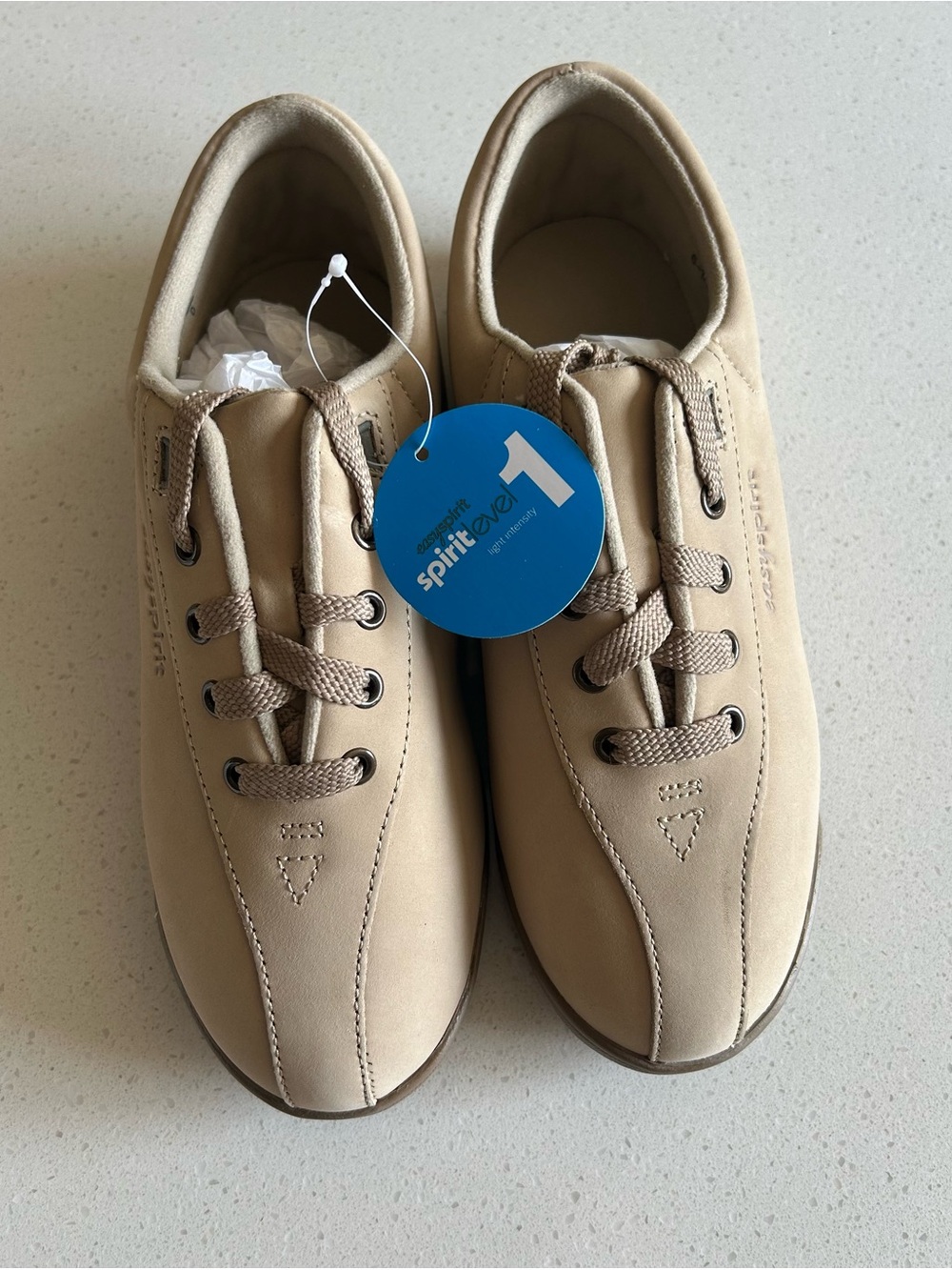 Easy Spirit Women’s Lace-Up Sneakers in Beige